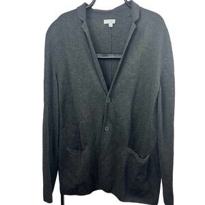 COS Gray Wool Knit Sweater Blazer Jacket Size XL Two Button